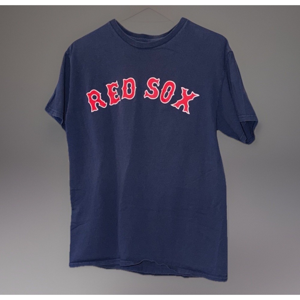 Majestic MLB Boston Red Sox T- Shirt Men's Medium Navy #13 Baseball